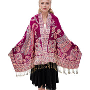 Retro Jacquard Scarf - Wine Red, Green, & More