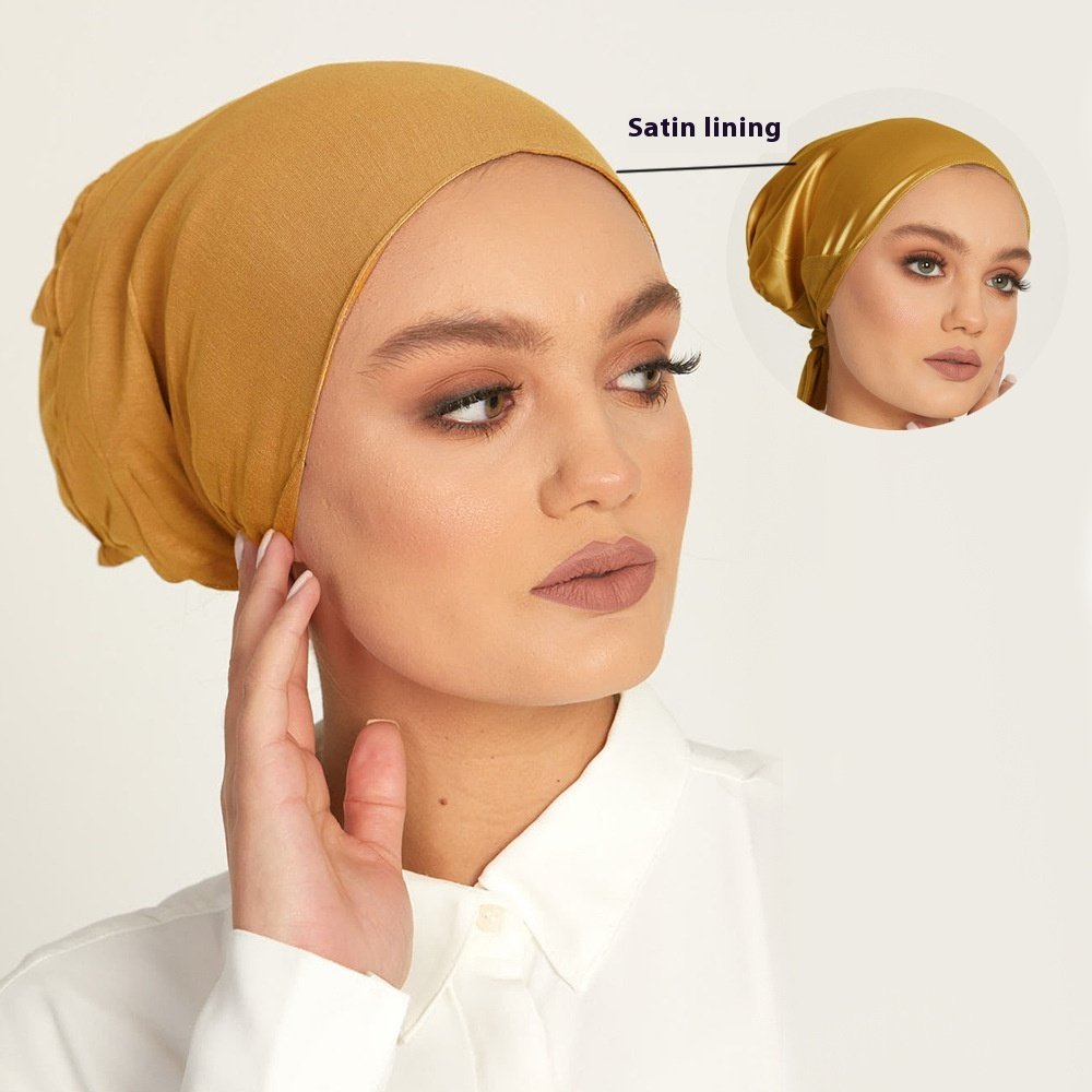 Adjustable Satin Headscarf for Women - Versatile Lace-up Design