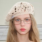 Retro Chic Beige Beret for Women