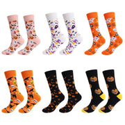 Customizable Cartoon Skull Socks for Men & Women