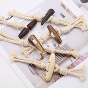 Hemp Rope Horn Button Coat Windbreaker