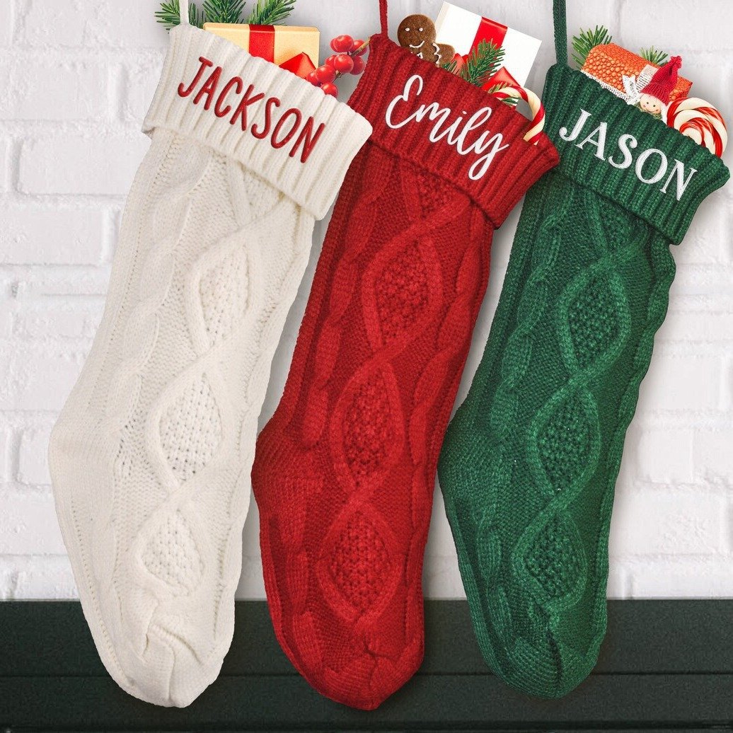 Cozy Embroidered Christmas Socks