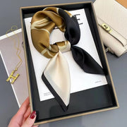 Add Chic with Our Black and White Floral Square Scarf