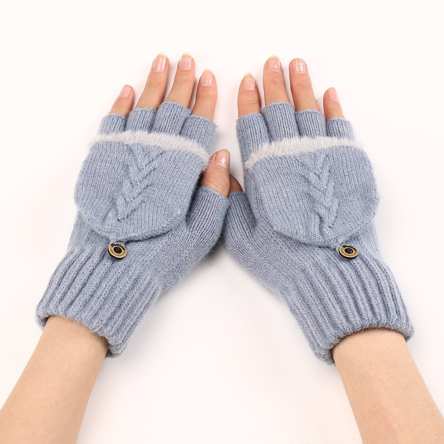 Warm Women's Fingerless Gloves, Touch Screen Friendly, Windproof & Non-Slip