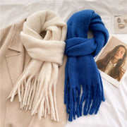 Warm Winter Bib Towel with Fringe - Soft & Cozy for Cold Weather