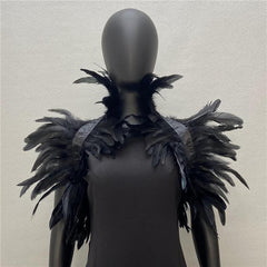 Vibrant Tie-Dye Feather Cape Wrap