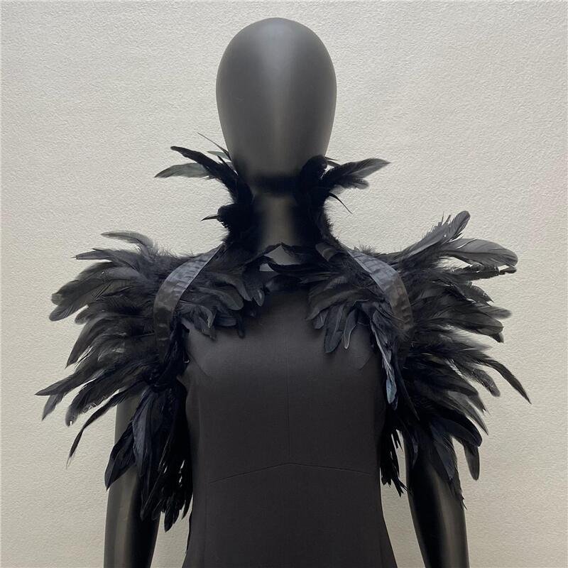 Vibrant Tie-Dye Feather Cape Wrap
