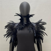 Vibrant Tie-Dye Feather Cape Wrap