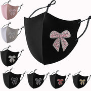 Shiny Diamond Face Mask, Dustproof Ear-Mounted Knit Mask