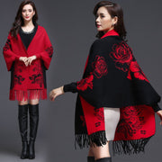 Women's Cashmere Cardigan with Tassels, Loose-fitting Knit Sweater