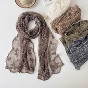 Floral Lace Silk Scarf for Women