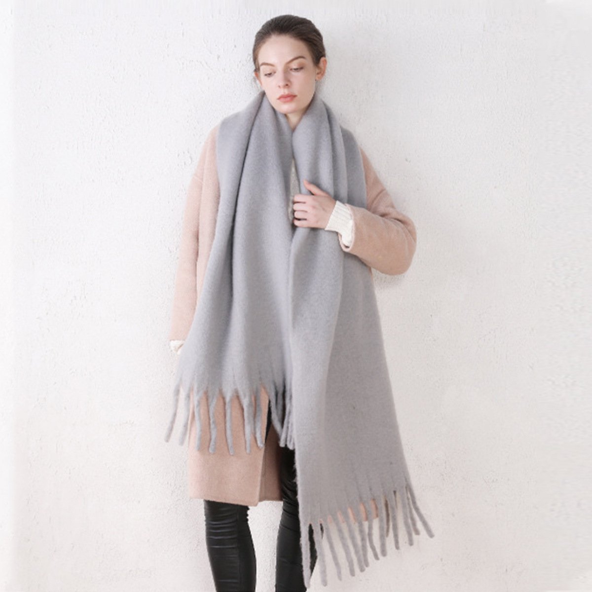 Plus Size Cozy Macaron Shawl for Women