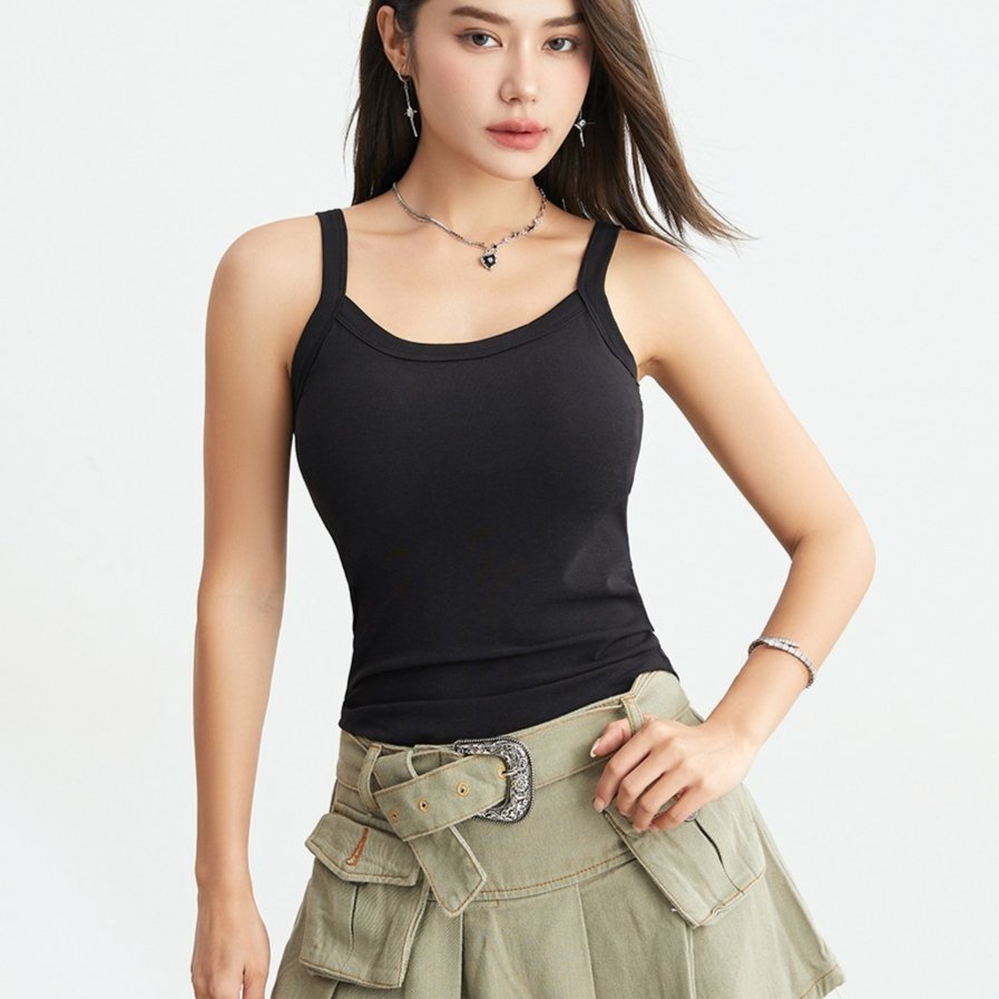 Belly Button Hiding Camisole Chest Pad for Women
