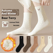 Cozy Cartoon Bear Tube Socks for Women