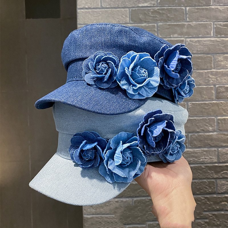 Floral Denim Cap