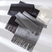 Stay Warm in Style with Long Striped Wool Scarf