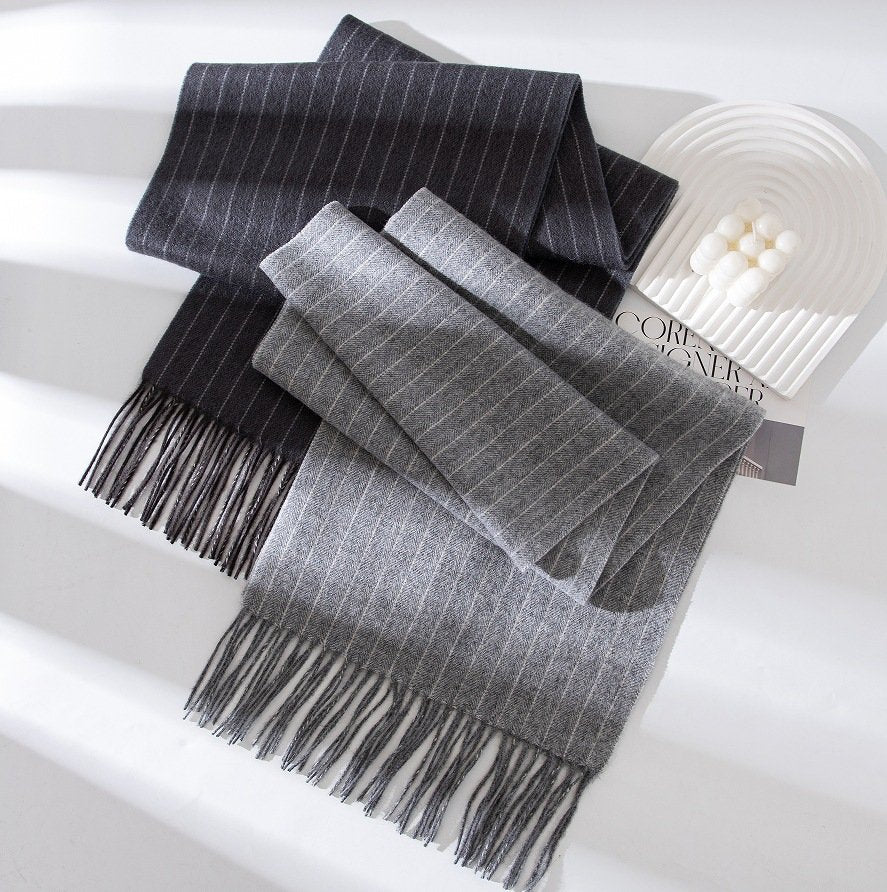 Stay Warm in Style with Long Striped Wool Scarf
