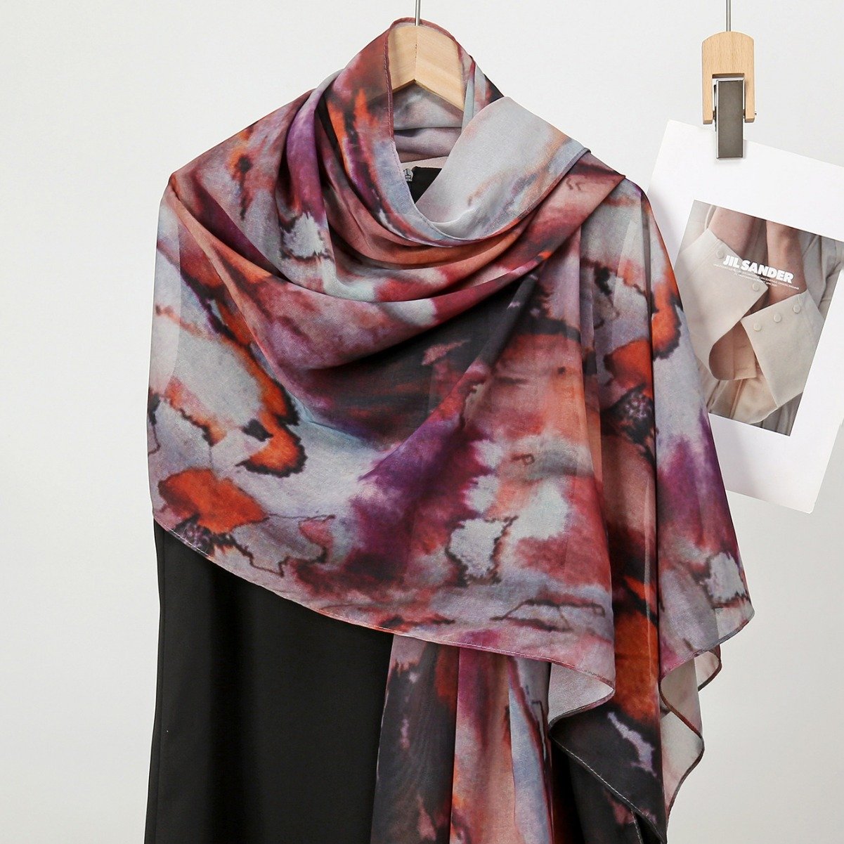 Sun Protection Scarf for Women & Men, Digital Printing Chiffon Shawl