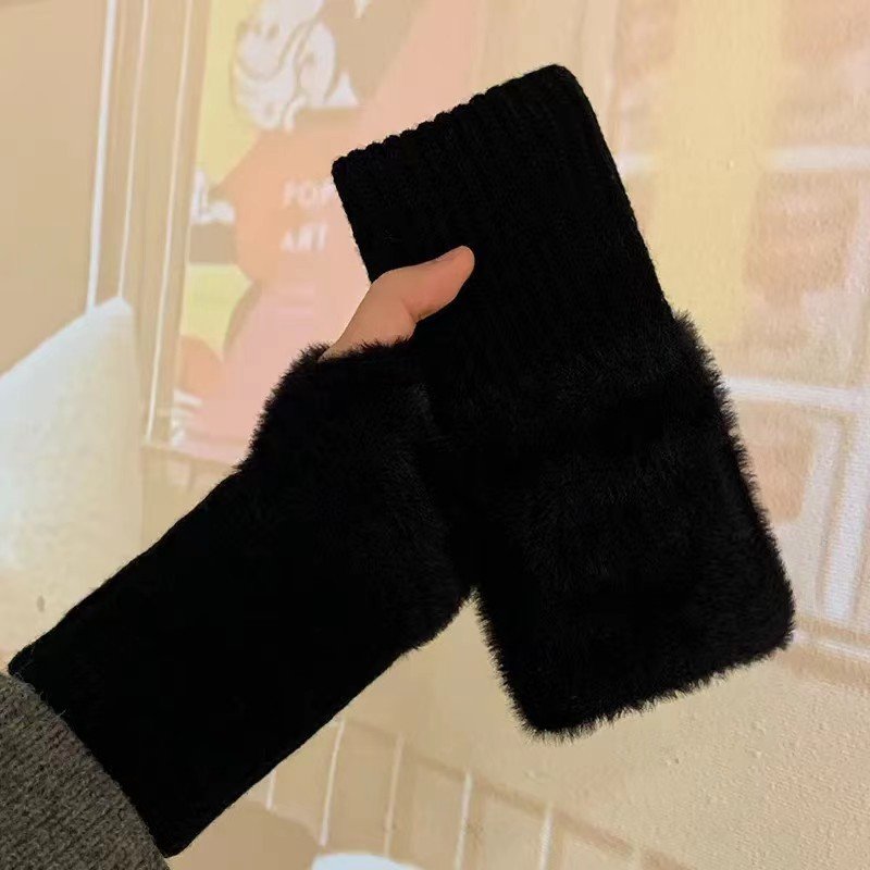 Warm Thermal Knitting Gloves for Women Winter
