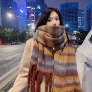 Stay Stylish with Striped Mohair Scarf for Women