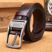 Vintage Leather Belt with Metal Pin Buckle