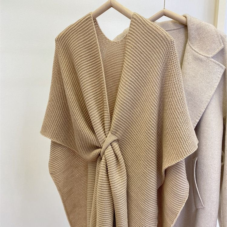 Stay Warm with Thickened Knitting Shawl Scarf