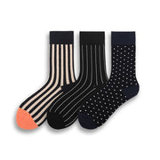 Retro Black and White Striped Polka Dot Socks