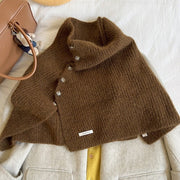 Warm High Collar Wool Shawl for Women