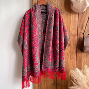 Warm Green Ethnic Cashmere Scarf for Women