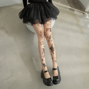 Snag-Resistant Lolita Tattoo Stockings for Spring and Summer