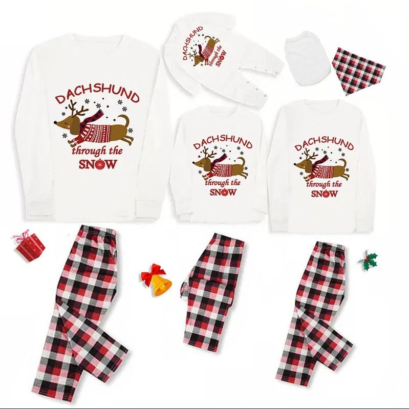 Cozy Elk Plaid Christmas Pajamas Set