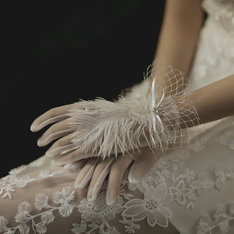 Elegant White Wedding Gloves for Women