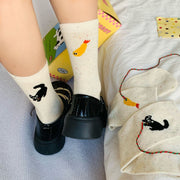 Cute Animal Dot Heel Tube Socks for Women