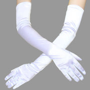Long Satin Finger Gloves for Women