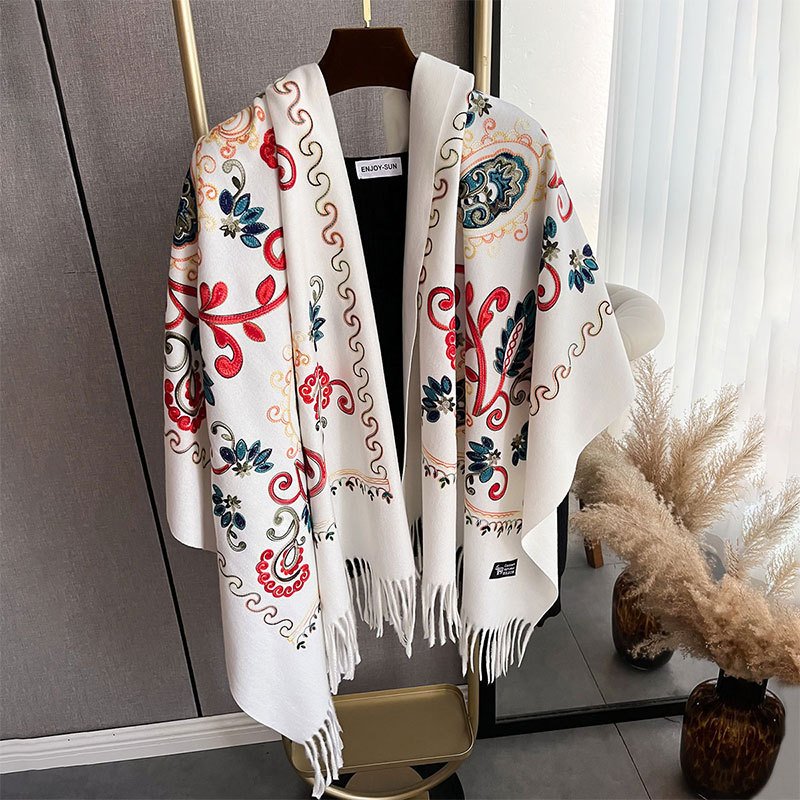 Warm Double-Sided Cashmere Scarf for Autumn & Winter