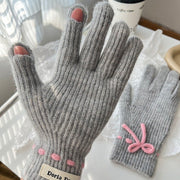 Warm Finger Gloves for Women, Insulated Knitted Gloves for Cold Winter