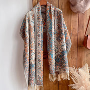 Warm Ethnic Shawl, 5 Color Options, Tassel Detail