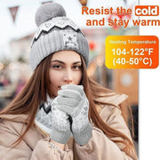 Warmth in a Bundle: Heated Knitted Hat, Scarf & Gloves Set
