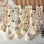 Retro Floral Women's Thin Long Socks