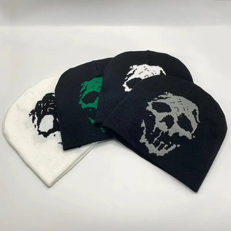 Gothic Letter Jacquard Beanie Hat for Women