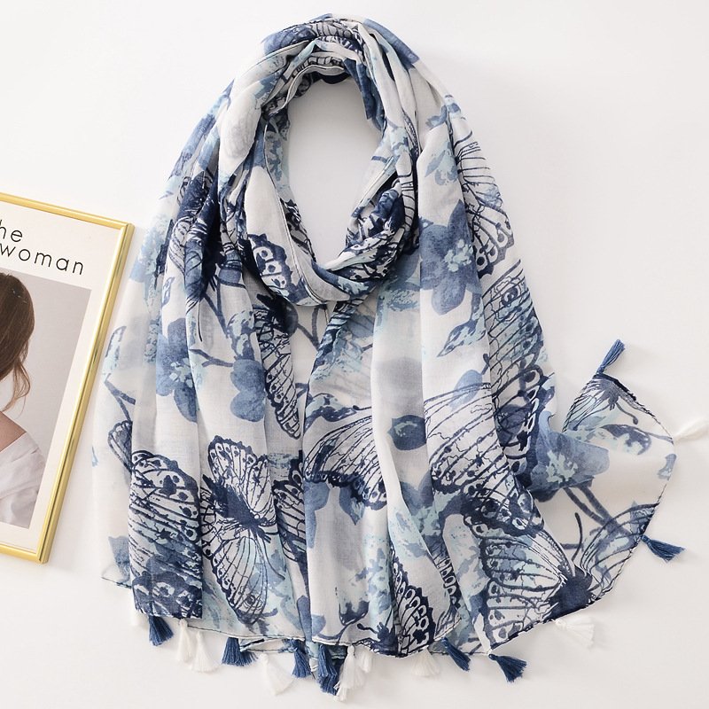 Summer Butterfly Printed Scarf for Women - Warm and Stylish