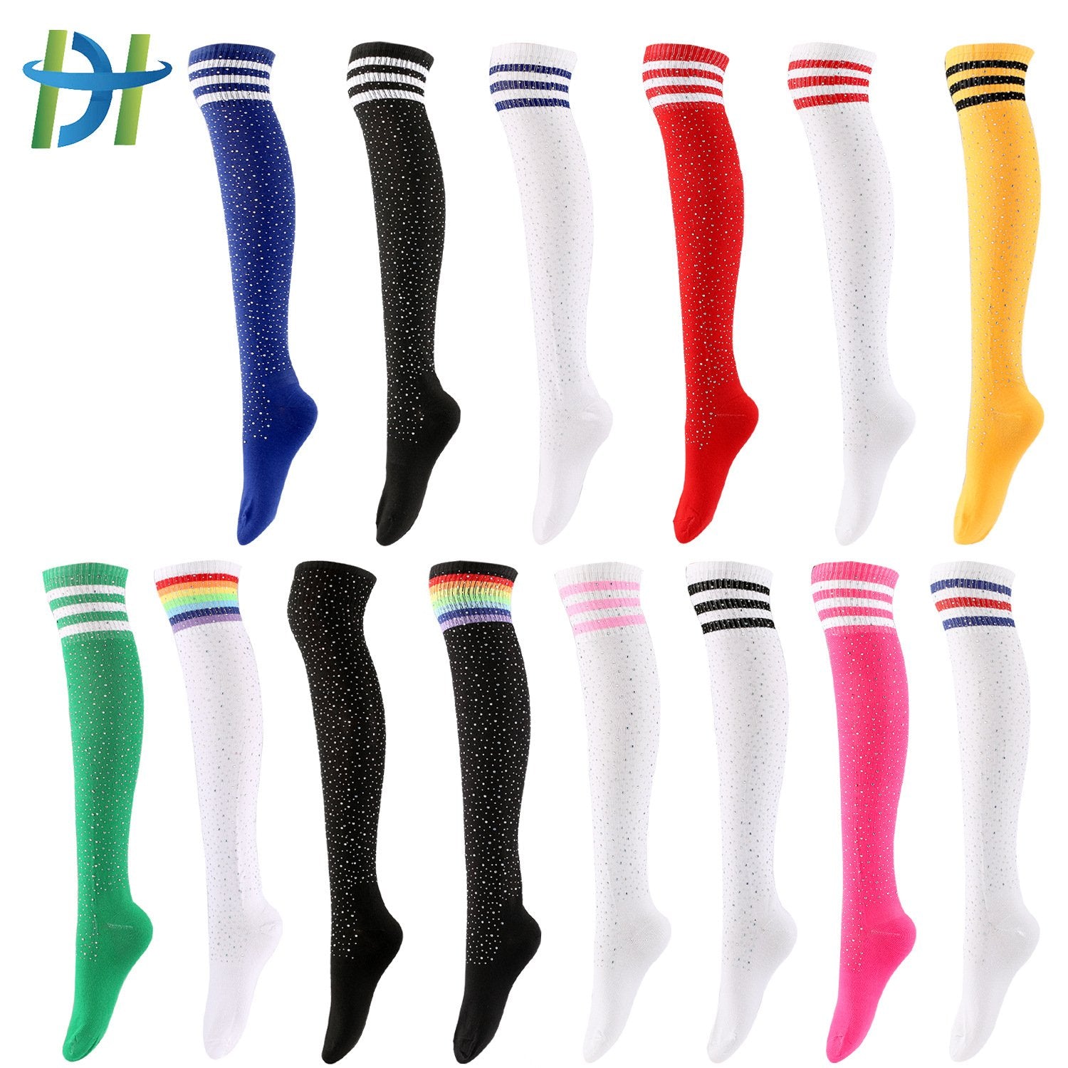 Striped Cotton Socks for Women - Long Tube Style