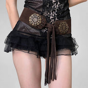Retro Brown Tassel Belt for Women