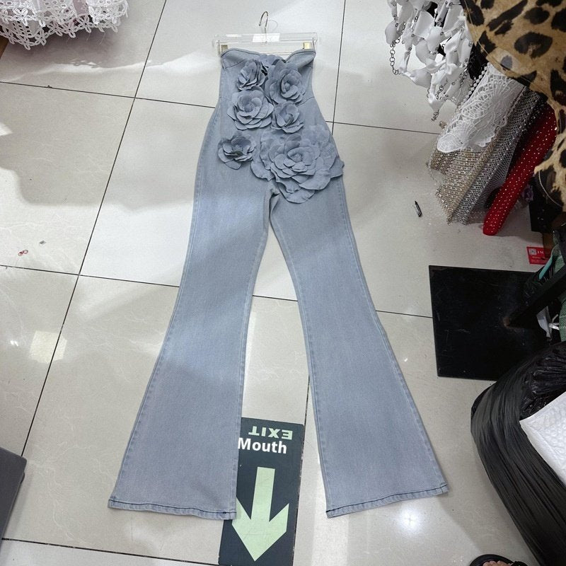 Floral Washed Jumpsuit for Women