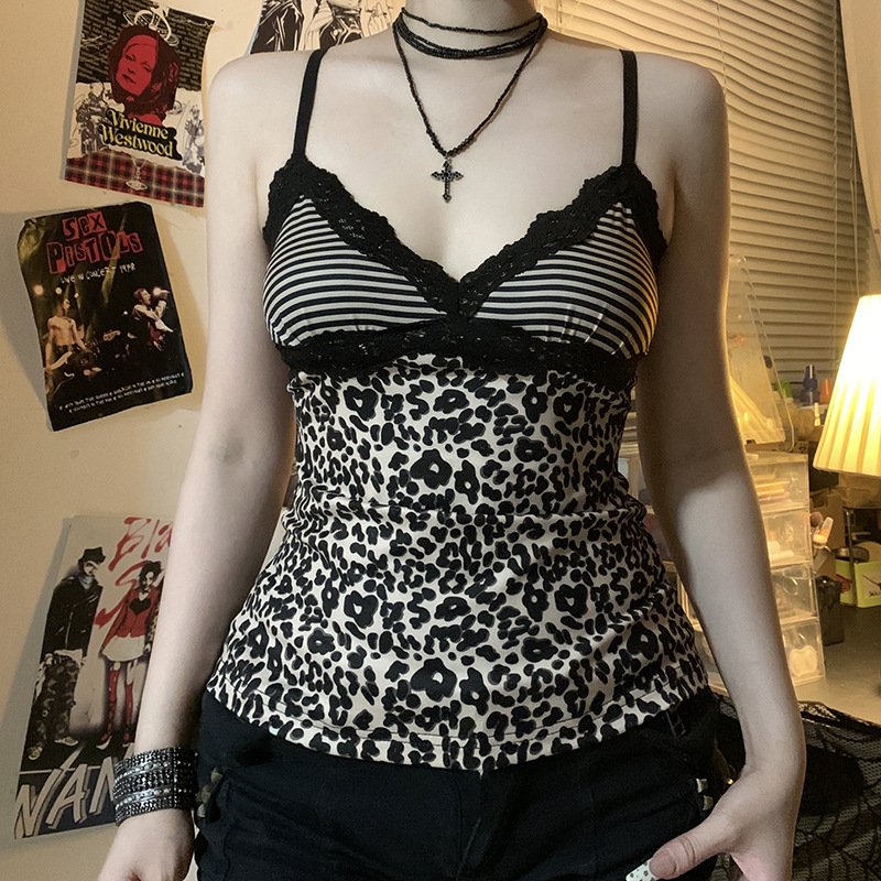 Sexy Leopard Lace Sling Top