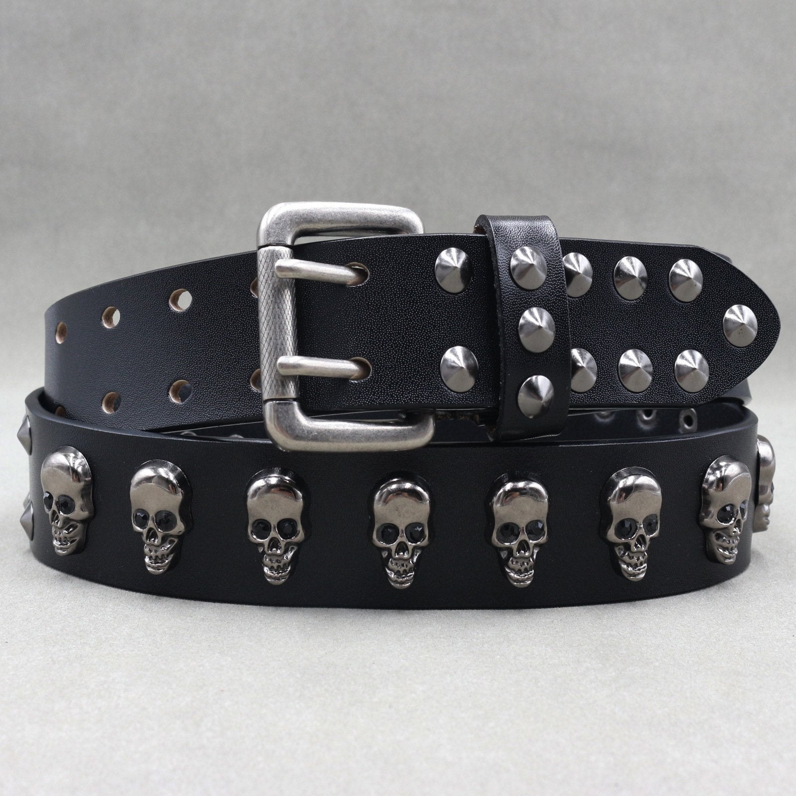 Edgy Alloy Rivet Belt for Men