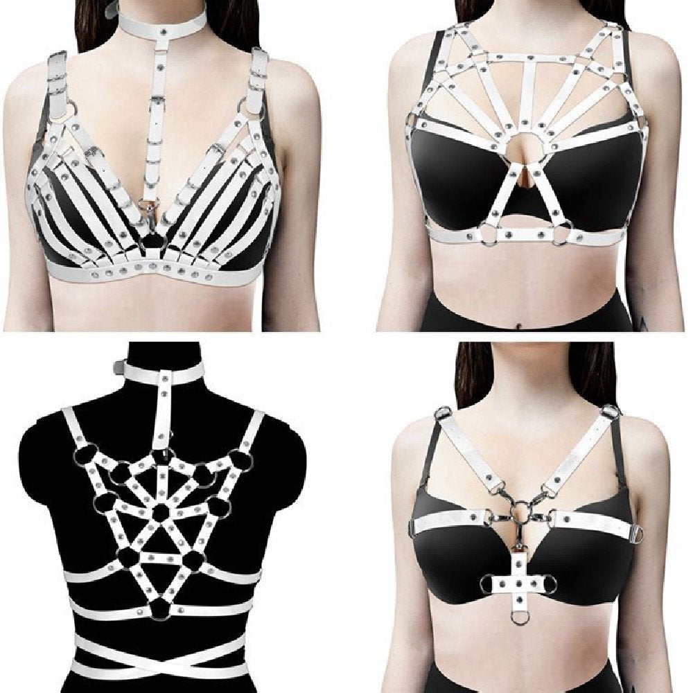 Adjustable White Leather Belt with Lace-up Detail