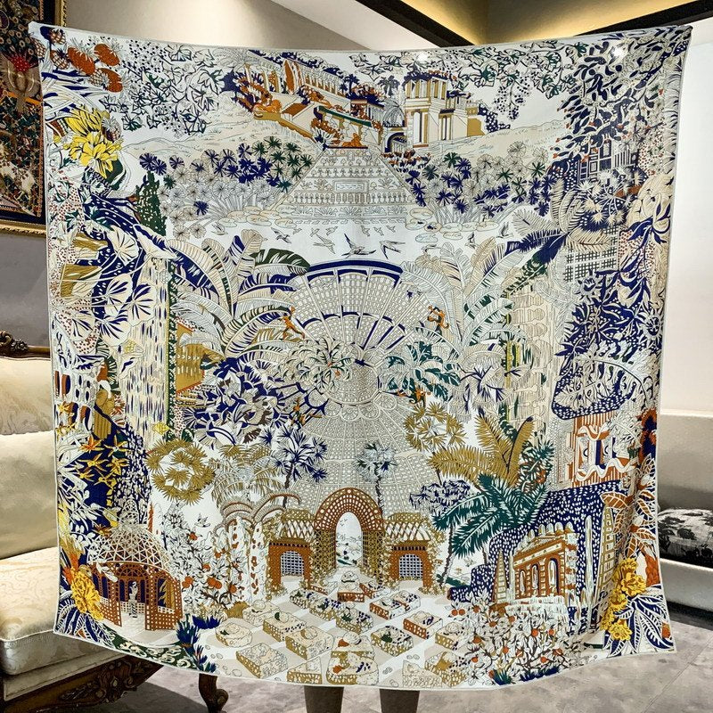 Double-Sided Silk Wool Scarf for Women