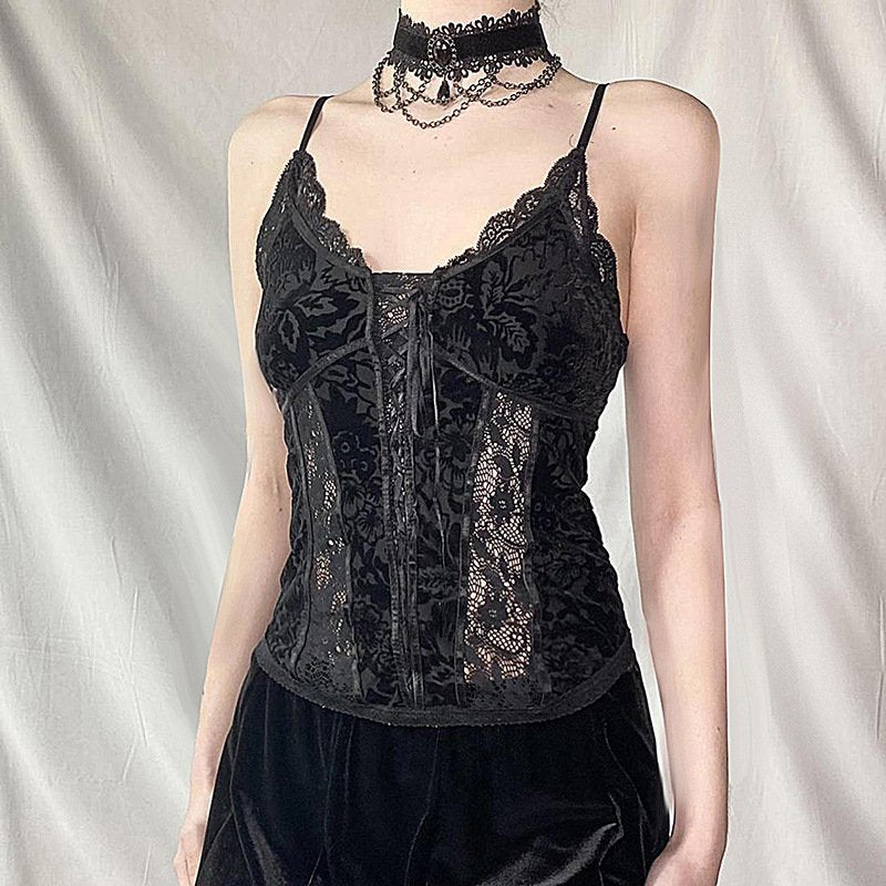 Vintage Lace Camisole for Women - Backless Sling Style