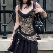 Leopard Print Backless Vest for Women